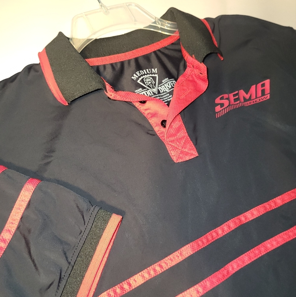 Piston Driven SEMA Show Performance Polo Shirt Size Medium Black‎ Red